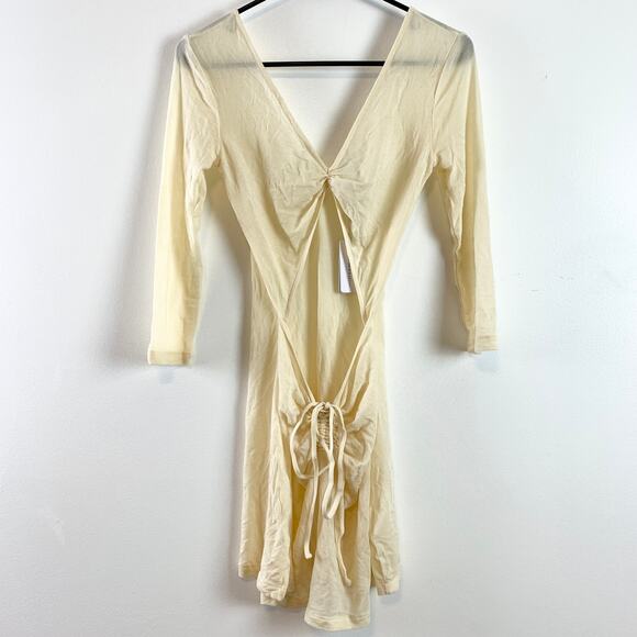 NWT WeWoreWhat Cutout T-Shirt Swimsuit Beach Cover-Up Dress Sheer Nude Medium - Picture 5 of 9